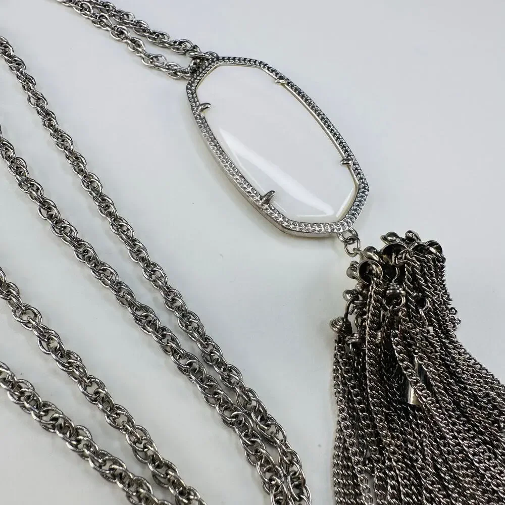 Kendra Scott Rayne Silver Tassel Pendant Necklace